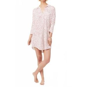 NEW THE CAT'S PAJAMAS women's pima knit night shirt in white